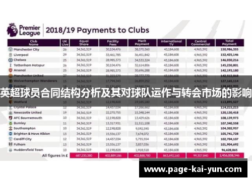 英超球员合同结构分析及其对球队运作与转会市场的影响 英超球员合同结构分析及其对球队运作与转会市场的影响